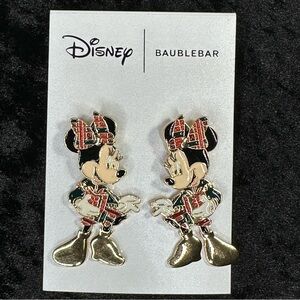 Disney X Baublebar Minnie Mouse Plaid Bow Holiday Earrings